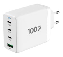 Cablexpert зарядное устройство 100Вт GaN, 5A, QC5.0/PD, 3xType-C, 1xUSB, белый, коробка (MP3A-PC-66)