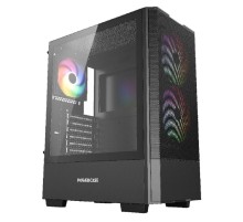 Powercase Mistral AY3B ARGB, Tempered Glass, 2x 140mm +1x 120mm ARGB Fans, чёрный, ATX  (CMAYB-A3)