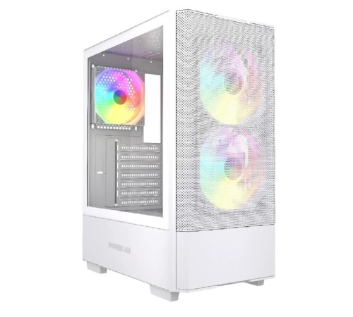 Powercase Mistral AY3W ARGB, Tempered Glass, 2x 140mm +1x 120mm ARGB Fans, белый, ATX  (CMAYW-A3)