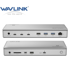 Док-станция WAVLINK Thunderbolt 4 Dual Display/98W Power Delivery Include 20V/11.5A Power Adapter/4xUSB3.0/3xThunderbolt 4/2xDP 4K 60HZ/2xHDMI 4K 60HZ/1xGigabit LAN/1xCombo Audio Jack/1xCardReader