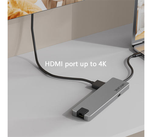 Док-станция WAVLINK USB-C  Travel Mini/100W PowerDelivery/ 1xUSB3.0/1xUSB2.0/1xHDMI 4K 60HZ/1xGigabit LAN/SD/Micro SD Card Reader