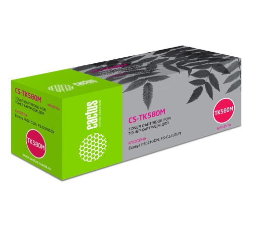 Картридж лазерный Cactus CS-TK580M пурпурный (2800стр.) для Kyocera FS-C5150DN/P6021 Ecosys