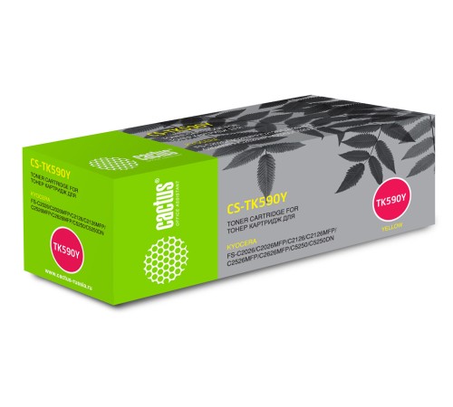 Картридж лазерный Cactus CS-TK590Y желтый (5000стр.) для Kyocera FS-C2026MFP/C2126MFP/C2526MFP/C2626MFP/C5250DN