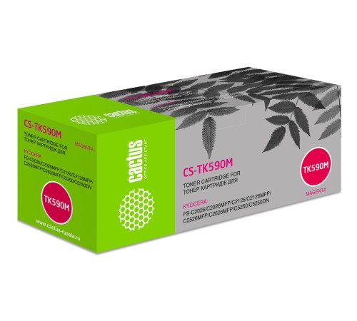 Картридж лазерный Cactus CS-TK590M пурпурный (5000стр.) для Kyocera FS-C2026MFP/C2126MFP/C2526MFP/C2626MFP/C5250DN