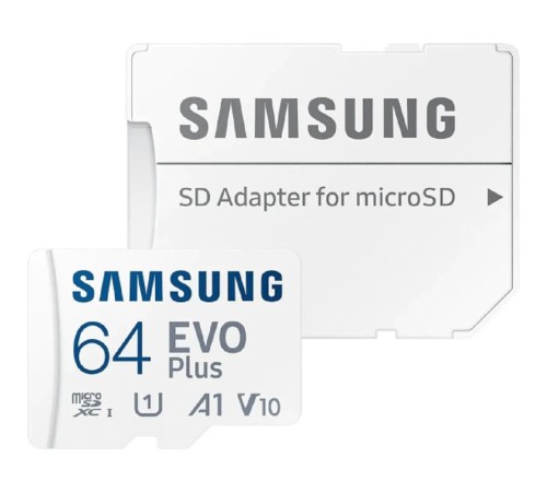 Флеш карта microSDXC 64Gb Samsung EVO Plus (R/W 130/90 Mb/s, adapter) (MB-MC64SA/EU)