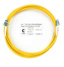 Комм. шнур оптический Cabeus Tight Buffer, Simplex LC/LC, OS2 9/125, LSZH, 10м, Ø 2мм, синий хвостовик, цвет: жёлтый