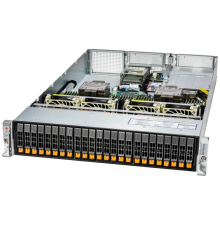 Сервер Supermicro SuperServer 2U 221H-TN24R noCPU(2)4th Gen Xeon Scalable/ TDP350W/ no DIMM(32)/ 24x2,5"/ 2x25Gb/ SFT-DCMS-SINGLE/ 1st config