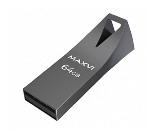 Maxvi USB Drive 64GB MK2 dark grey, монолит, металл, USB 2.0 Maxvi USB Drive 64GB MK2 dark grey, монолит, металл, USB 2.0