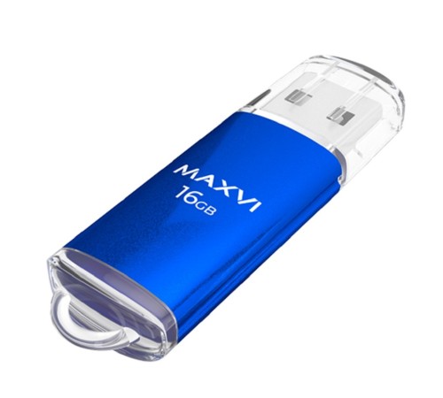 Maxvi USB Drive 16GBMP blue, монолит с колпачком, металл + ABS пластик, USB 2.0 Maxvi USB Drive 16GBMP blue, монолит с колпачком, металл + ABS пластик, USB 2.0