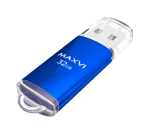 Maxvi USB Drive 32GB MP blue, монолит с колпачком, металл + ABS пластик, USB 2.0 Maxvi USB Drive 32GB MP blue, монолит с колпачком, металл + ABS пластик, USB 2.0