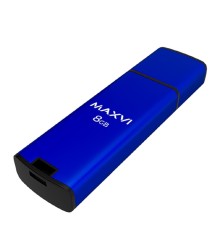 Maxvi USB Drive 8GB MP2 blue, монолит с колпачком, ABS пластик + металл, USB 2.0