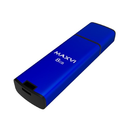 Maxvi USB Drive 8GB MP2 blue, монолит с колпачком, ABS пластик + металл, USB 2.0 Maxvi USB Drive 8GB MP2 blue, монолит с колпачком, ABS пластик + металл, USB 2.0