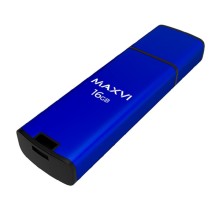 Maxvi USB Drive 16GB MP2 blue, монолит с колпачком, ABS пластик + металл, USB 2.0