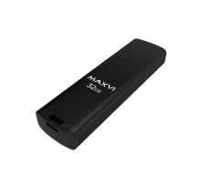 Maxvi USB Drive 32GB MP2 black, монолит с колпачком, ABS пластик + металл, USB 2.0