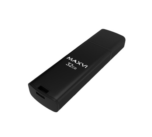 Maxvi USB Drive 32GB MP2 black, монолит с колпачком, ABS пластик + металл, USB 2.0 Maxvi USB Drive 32GB MP2 black, монолит с колпачком, ABS пластик + металл, USB 2.0