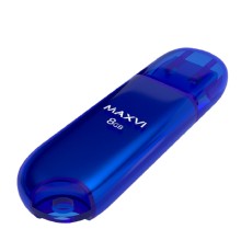 Maxvi USB Drive 8GB P1 blue, монолит с колпачком, ABS пластик, USB 2.0