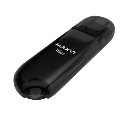 Maxvi USB Drive 16GB P1 black, монолит с колпачком, ABS пластик, USB 2.0 Maxvi USB Drive 16GB P1 black, монолит с колпачком, ABS пластик, USB 2.0
