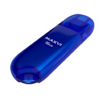 Maxvi USB Drive 16GB P1 blue, монолит с колпачком, ABS пластик, USB 2.0