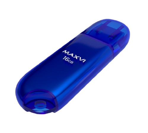 Maxvi USB Drive 16GB P1 blue, монолит с колпачком, ABS пластик, USB 2.0 Maxvi USB Drive 16GB P1 blue, монолит с колпачком, ABS пластик, USB 2.0