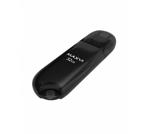 Maxvi USB Drive 32GB P1 black, монолит с колпачком, ABS пластик, USB 2.0 Maxvi USB Drive 32GB P1 black, монолит с колпачком, ABS пластик, USB 2.0