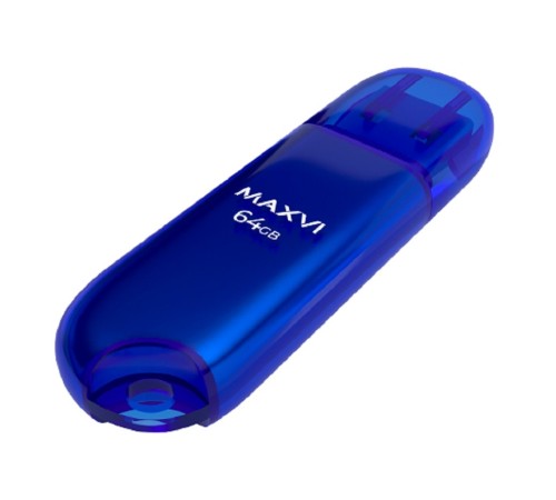 Maxvi USB Drive 64GB P1 blue, монолит с колпачком, ABS пластик, USB 2.0 Maxvi USB Drive 64GB P1 blue, монолит с колпачком, ABS пластик, USB 2.0