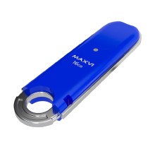 Maxvi USB Drive 16GB P2 blue, монолит с колпачком, ABS пластик, USB 2.0
