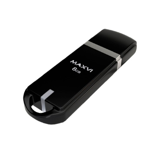 Maxvi USB Drive 8GB P3 black, монолит с колпачком, ABS пластик, USB 2.0 Maxvi USB Drive 8GB P3 black, монолит с колпачком, ABS пластик, USB 2.0