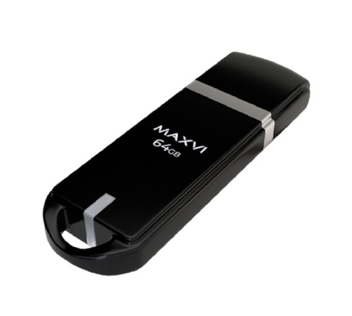 Maxvi USB Drive 64GB P3 black, монолит с колпачком, ABS пластик, USB 2.0 Maxvi USB Drive 64GB P3 black, монолит с колпачком, ABS пластик, USB 2.0