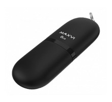 Maxvi USB Drive 8GB SF black, монолит с колпачком, soft touch, USB 2.0