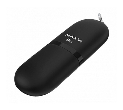 Maxvi USB Drive 8GB SF black, монолит с колпачком, soft touch, USB 2.0 Maxvi USB Drive 8GB SF black, монолит с колпачком, soft touch, USB 2.0