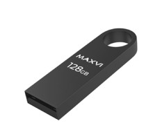 Maxvi USB Drive 128GB  MK dark grey, монолит, металл, USB 2.0