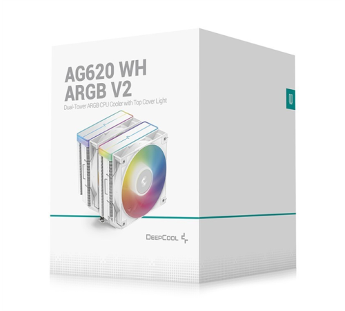 Кулер для процессора DEEPCOOL AG620 WH ARGB V2 LGA20XX/1700/1200/115X/AM5/AM4 (9шт/кор, TDP 260W, PWM, ARGB DUAL Fan 120mm, 6 тепл. трубок, белый) RET Кулер для процессора DEEPCOOL AG620 WH ARGB V2 LGA20XX/1700/1200/115X/AM5/AM4 (9шт/кор, TDP 260W, PWM, ARGB DUAL Fan 120mm, 6 тепл. трубок, белый) RET