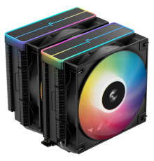 Кулер для процессора DEEPCOOL AG620 BK ARGB V2 LGA20XX/1700/1200/115X/AM5/AM4 (9шт/кор, TDP 260W, PWM, ARGB DUAL Fan 120mm, 6 тепл. трубок, черный) RET