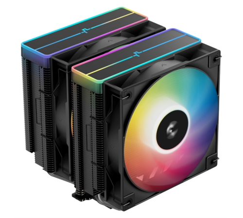 Кулер для процессора DEEPCOOL AG620 BK ARGB V2 LGA20XX/1700/1200/115X/AM5/AM4 (9шт/кор, TDP 260W, PWM, ARGB DUAL Fan 120mm, 6 тепл. трубок, черный) RET Кулер для процессора DEEPCOOL AG620 BK ARGB V2 LGA20XX/1700/1200/115X/AM5/AM4 (9шт/кор, TDP 260W, PWM, ARGB DUAL Fan 120mm, 6 тепл. трубок, черный) RET