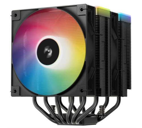 Кулер для процессора DEEPCOOL AG620 BK ARGB V2 LGA20XX/1700/1200/115X/AM5/AM4 (9шт/кор, TDP 260W, PWM, ARGB DUAL Fan 120mm, 6 тепл. трубок, черный) RET Кулер для процессора DEEPCOOL AG620 BK ARGB V2 LGA20XX/1700/1200/115X/AM5/AM4 (9шт/кор, TDP 260W, PWM, ARGB DUAL Fan 120mm, 6 тепл. трубок, черный) RET