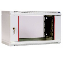 Шкаф коммутационный ЦМО ШРН-6.650 6U 600x650мм пер.дв.стекл несъемн.бок.пан. 50кг серый