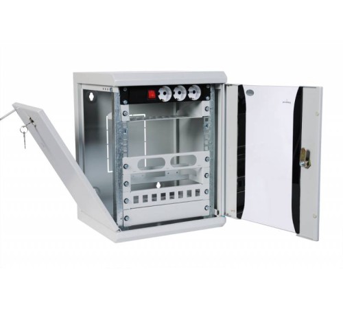 Шкаф коммутационный ЦМО ШРН-8.255-10 8U 320x305мм пер.дв.стекл серый Шкаф коммутационный ЦМО ШРН-8.255-10 8U 320x305мм пер.дв.стекл серый