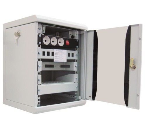 Шкаф коммутационный ЦМО ШРН-8.255-10 8U 320x305мм пер.дв.стекл серый Шкаф коммутационный ЦМО ШРН-8.255-10 8U 320x305мм пер.дв.стекл серый
