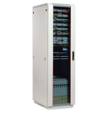 Шкаф коммутационный ЦМО (ШТК-М-42.6.6-1ААА) напольный 42U 600x600мм пер.дв.стекл задн.дв.стал.лист 2 бок.пан. направл.под закл.гайки 550кг серый 455мм 92.3кг 180град. 2030мм