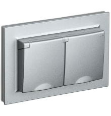 IEK BR-R26-16-44-K47-F BRITE Роз. 2-я с кр. 16А в сб IP44 РСбш12-3-44-БрА алюм.