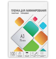Пленка 303х426 (75 мик) 100 шт. Гелеос Пленка для ламинирования A3, 303х426 (75 мкм) глянцевая 100шт, ГЕЛЕОС [LPA3-75]