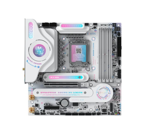 Материнская плата MAXSUN MS-iCraft 860M CROSS, LGA1851, B860, 4*DDR5, 4*SATA3, 2*M.2, USB 3.2, USB 2.0, Type-C, 1*PCIEx16, 1*PCIex4, HDMI+DP, mATX