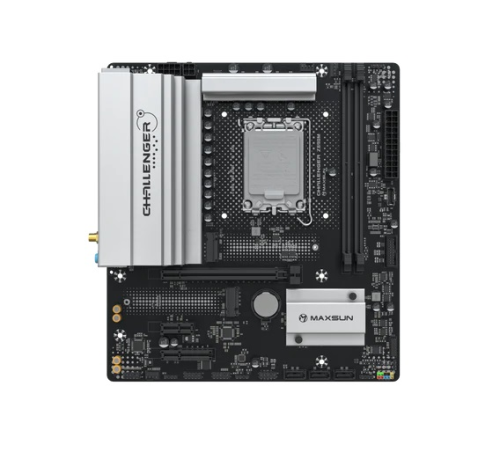 Материнская плата MAXSUN MS-Challenger Z890M WIFI, LGA1851, Z890, 2*DDR5, 3*SATA3, 2*M.2, USB 3.2, USB 2.0, Type-C, 1*PCIEx16, 1*PCIex4, 1*PCIex1, HDMI+DP, mATX