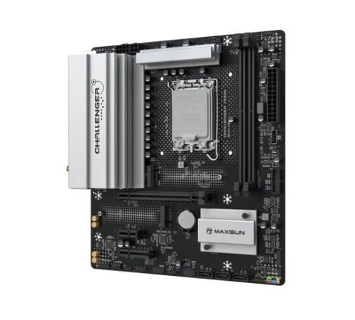 Материнская плата MAXSUN MS-Challenger Z890M WIFI, LGA1851, Z890, 2*DDR5, 3*SATA3, 2*M.2, USB 3.2, USB 2.0, Type-C, 1*PCIEx16, 1*PCIex4, 1*PCIex1, HDMI+DP, mATX