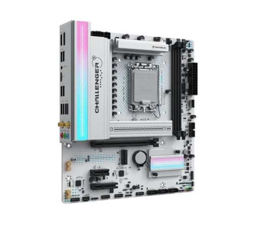 Материнская плата MAXSUN MS-Challenger Z890M WIFI ICE, LGA1851, Z890, 2*DDR5, 3*SATA3, 2*M.2, USB 3.2, USB 2.0, Type-C, 1*PCIEx16, 1*PCIex4, 1*PCIex1, HDMI+DP, mATX
