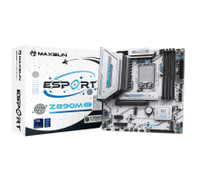 Материнская плата MAXSUN MS-eSport Z890M WIFI ICE, LGA1851, Z890, 4*DDR5, 4*SATA3, 3*M.2, USB 3.2, USB 2.0, Type-C, 1*PCIEx16, 1*PCIex4, 1*PCIex1, HDMI+DP, ATX