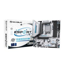 Материнская плата MAXSUN MS-eSport Z890M WIFI ICE, LGA1851, Z890, 4*DDR5, 4*SATA3, 3*M.2, USB 3.2, USB 2.0, Type-C, 1*PCIEx16, 1*PCIex4, 1*PCIex1, HDMI+DP, ATX