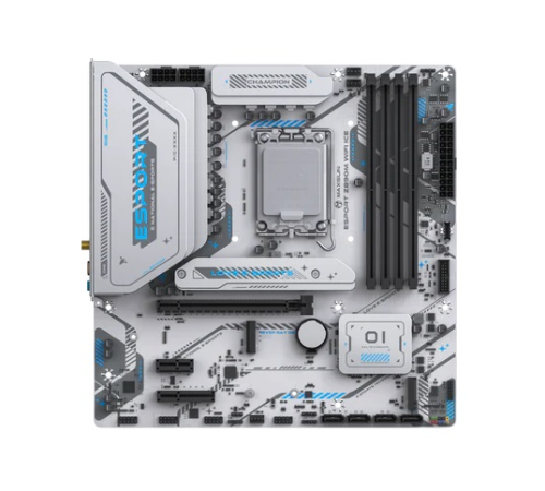 Материнская плата MAXSUN MS-eSport Z890M WIFI ICE, LGA1851, Z890, 4*DDR5, 4*SATA3, 3*M.2, USB 3.2, USB 2.0, Type-C, 1*PCIEx16, 1*PCIex4, 1*PCIex1, HDMI+DP, ATX