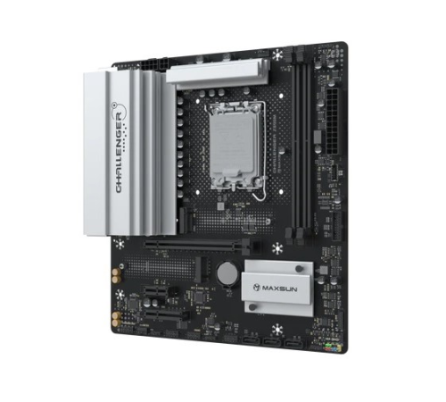 Материнская плата MAXSUN MS-Challenger Z890M, LGA1851, Z890, 2*DDR5, 3*SATA3, 2*M.2, USB 3.2, USB 2.0, Type-C, 1*PCIEx16, 1*PCIex4, 1*PCIex1, HDMI+DP, mATX