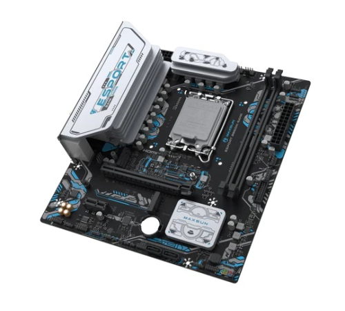 Материнская плата MAXSUN MS-eSport B860M GANK WIFI, LGA1851, B860, 2*DDR5, 2*SATA3, 2*M.2, USB 3.2, USB 2.0, 1*PCIEx16, 1*PCIex1, HDMI+DP, mATX